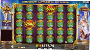 Gates of Olympus big win moment with multiplier