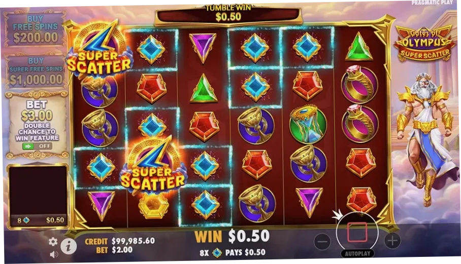 Gates of Olympus Super Scatter slot gameplay